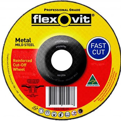 125mm 3.4mm 22.2mm Flexovit Fast Cut off wheel - depressed