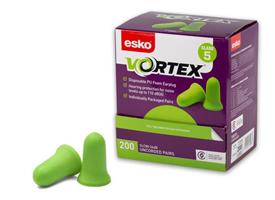 Vortex Green Disposable Earplugs, Bell Shaped - box 200