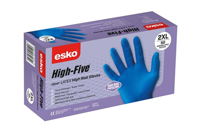 Esko High Five High Risk Latex Glove - XTRALarge - Box of 50