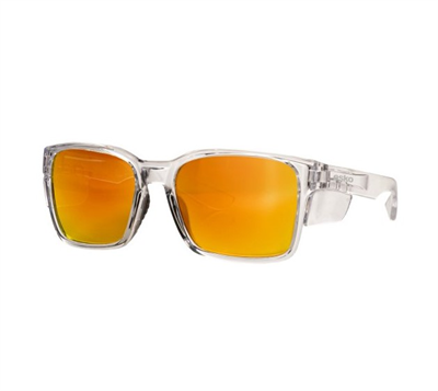 Esko Raglan Clear Frame Orange-Red Mirror Lens