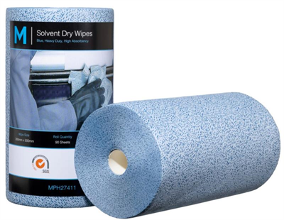 Solvent Dry Wipes Tear off Rag Roll - 90 Sheets