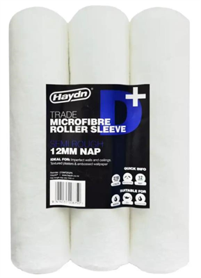 270mm 12mm Nap Haydn Microfibre Semi Rough Roller Sleeve-3Pk