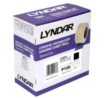 120g 70mm 12m Lyndar Hookit Sanding Roll