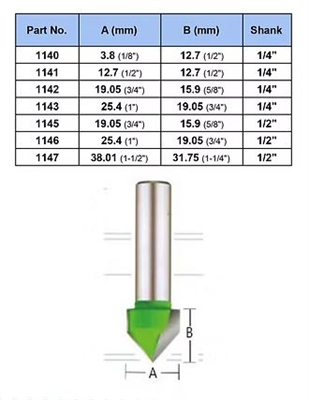 1141 90° V-Groove Router Bit