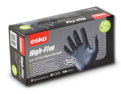 Esko High Five Industrical Black Nitrile Gloves XL