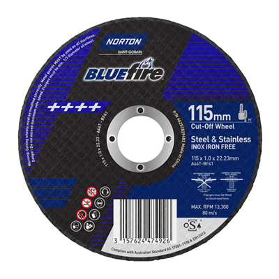 115mm 1mm 22.2mm Bluefire Cut Off Wheel Ironfree Box 25