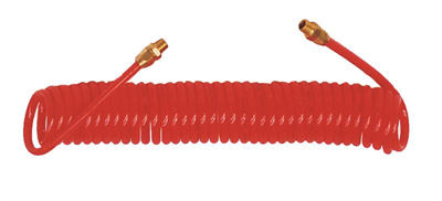 8mm 25c/w Recoil Hose PU Orange (5mm ID) 1/4 Swivel  8m