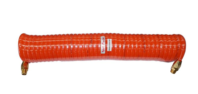 10mm 3/8 25c/w Recoil Hose PU Orange (6.5mm ID) 1/4Swivel 8m
