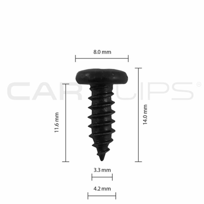 Car Clip - Toyota - 8g x 1/2" Trim Screw - CC32014 - Pkt 25