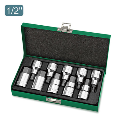 TopTul Socket Set 1/2" 10pc Hex Bits
