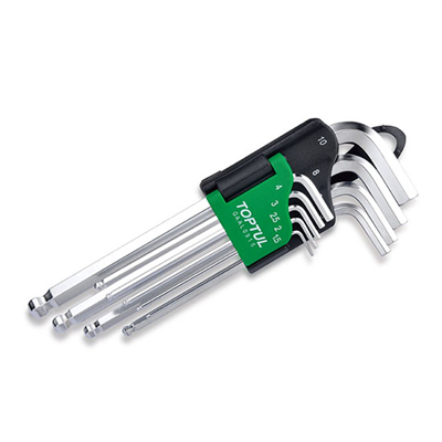 TopTul Hex Key Ball Point Set Long 9pc Metric