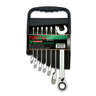 TopTul Wrench Set Reversible Gear 7pc