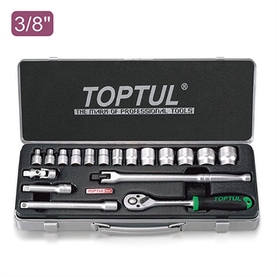 TopTul Socket Set 3/8" 18pc Metric