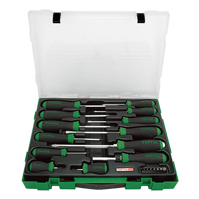 TopTul Screwdriver Bit Set FL/PH/PZ/SQ - 20 PCS