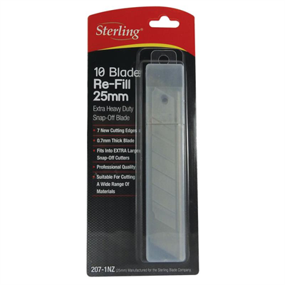 25mm Heavy Duty Snapoff Blade Pk10 - Carded